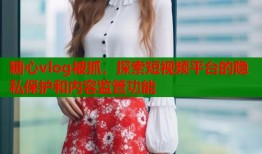 糖心vlog被抓，探索短视频平台的隐私保护和内容监管功能