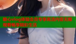糖心vlog体验会员专享高清内容无限观看畅享精彩生活