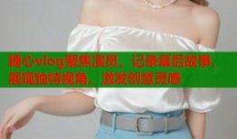 糖心vlog聚焦演员，记录幕后故事，展现独特视角，激发创意灵感