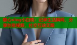 糖心vlog小白桃：记录生活瞬间，分享创意视频，社交互动无限
